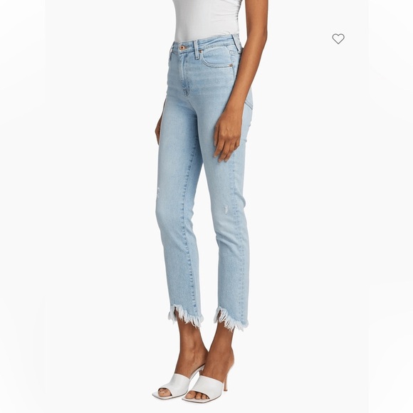 Jonathan Simkhai -River high rise, raw edge, crop organic Denim Jeans - Picture 3 of 9